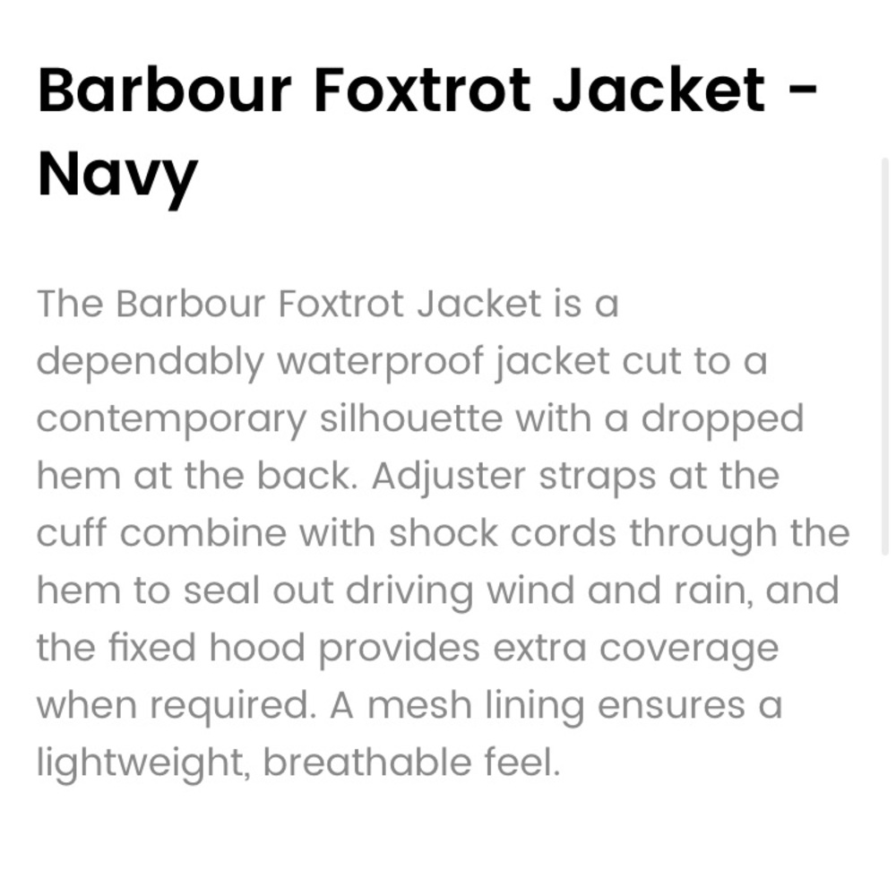 Barbour Men’s Foxtrot Waterproof Jacket Xxl - image 8